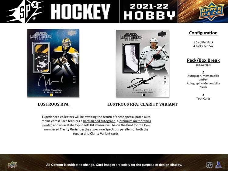 Upper Deck - Hobby Booster Box - SPX 2021-22 Hockey