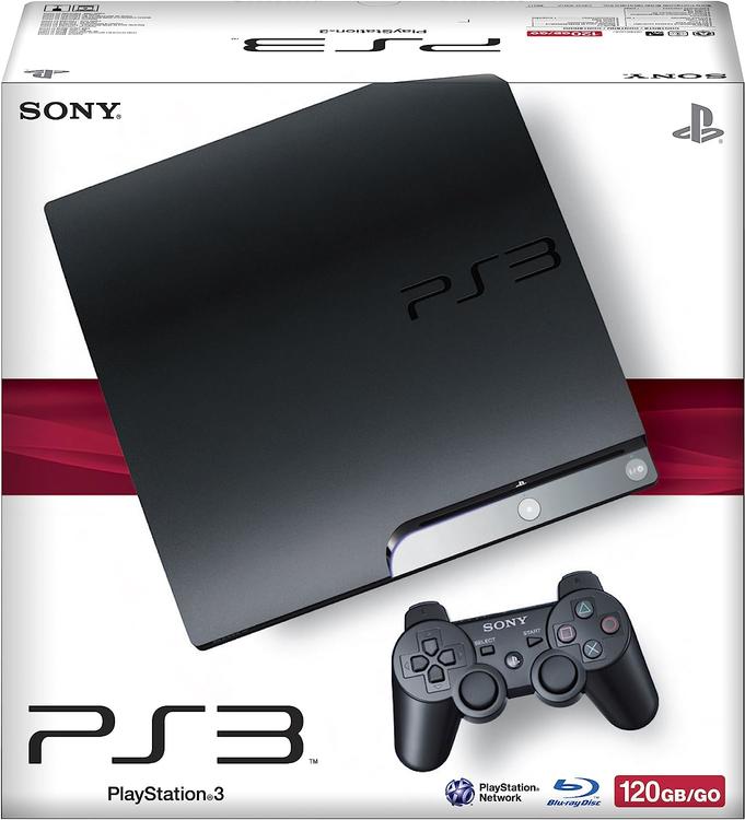 Sony Playstation 3 Modèle 2 slim noire - 120GB ( Boîte incluse) (usagé)