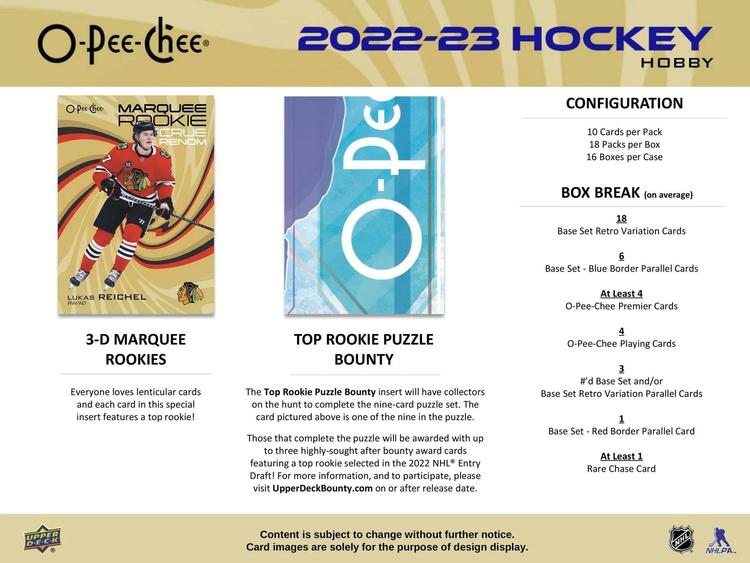 Upper Deck - Booster Hobby - 2022-23 O-Pee-Chee Hockey