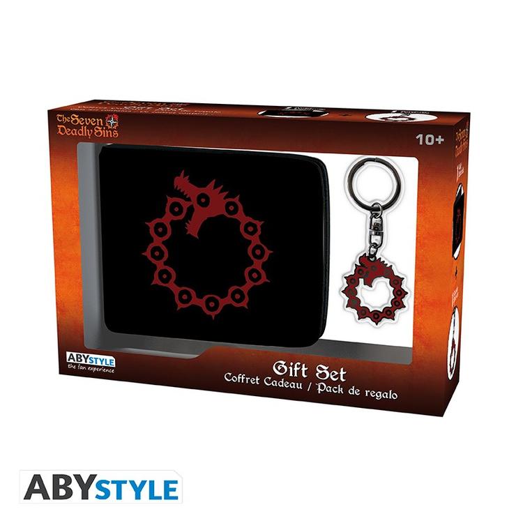 ABYstyle - Coffret cadeau  comprenant un portefeuille à deux volets et un Porte-clés  -  The Seven deadly sins
