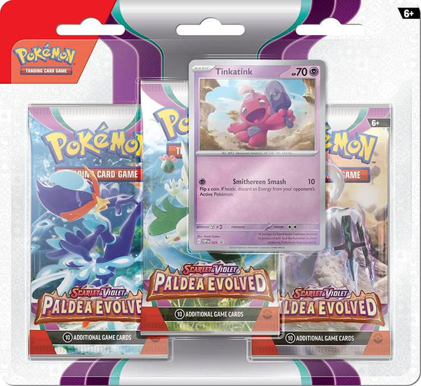 Pokémon - 3 Packs Blister  -  Scarlet & Violet  -  Paldea Evolved  ( Tinkatink - Varoom )
