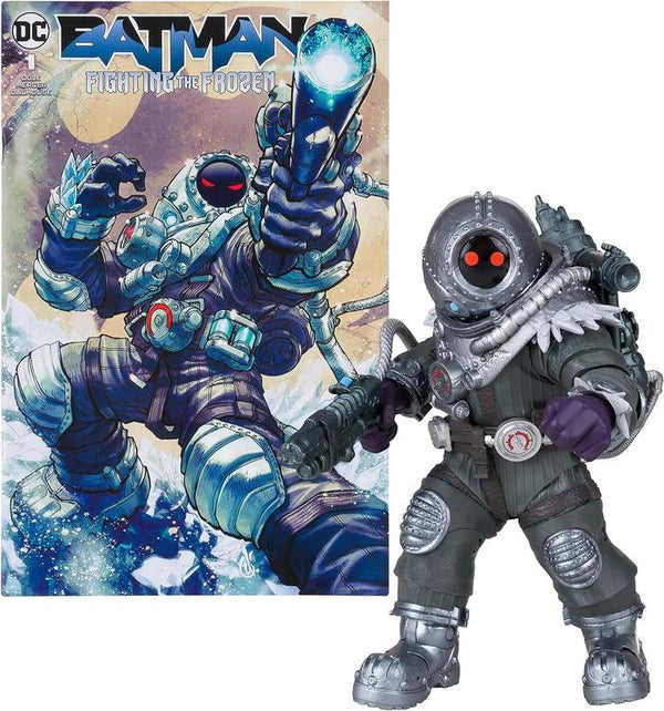 McFarlane - DC Direct - Figurine DC de 17.8cm  -  DC Batman fighting the frozen Comic book inclus  -  Mr. Freeze