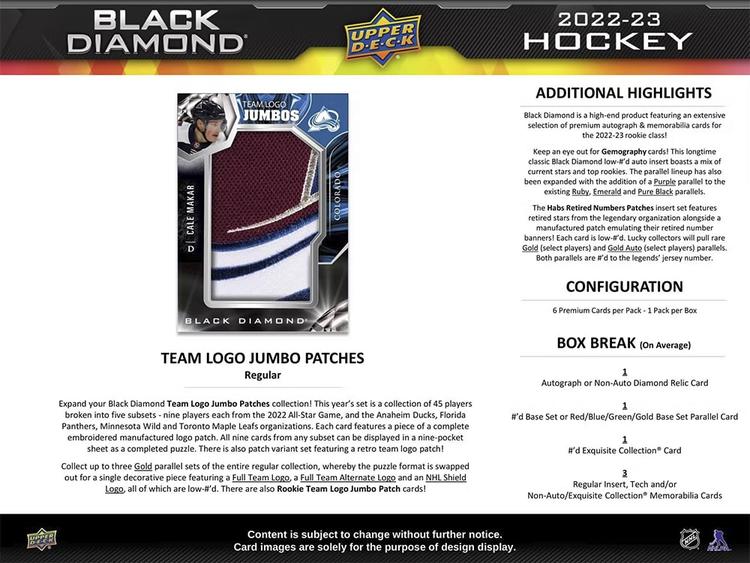 Upper Deck - Hobby Booster Box - Black Diamond 2022-23 Hockey