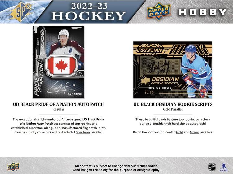 Upper Deck - Hobby Booster Box - SPX 2022-23 Hockey