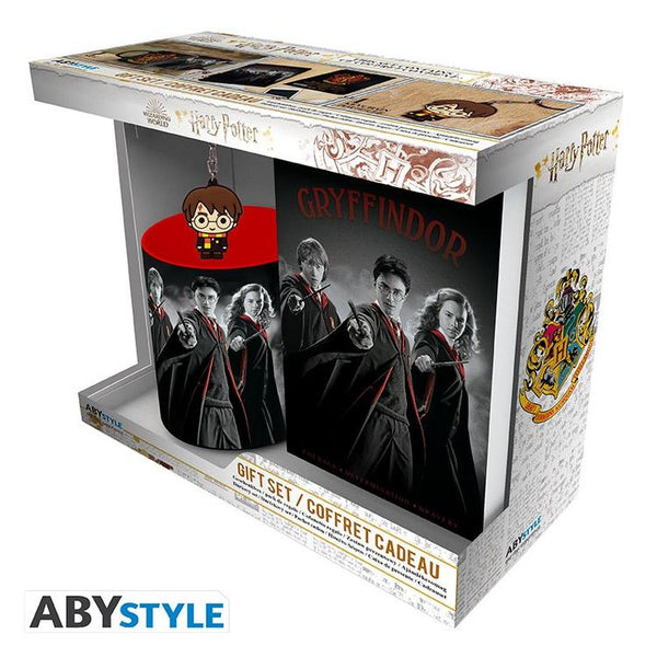 ABYstyle - Gift box with 320 ml mug + Harry Potter key ring + Gryffindor notepad - Wizarding World Harry Potter