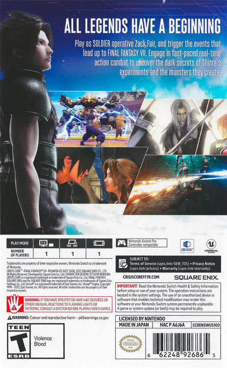 Crisis Core - Final Fantasy. VII - Reunion (used)