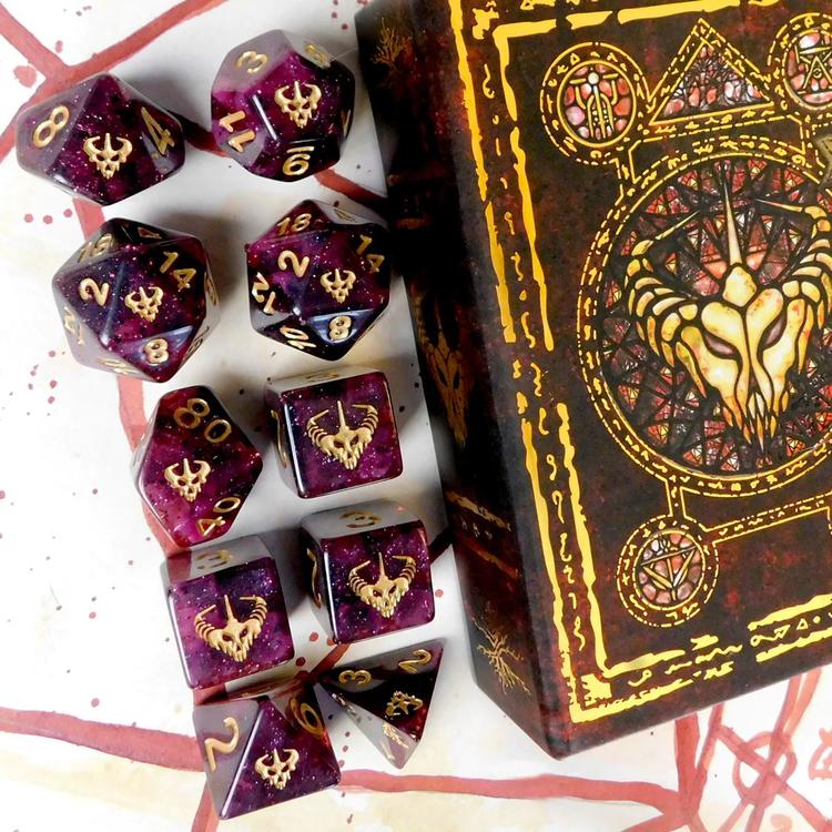Infinite Black - Mythic Elder Dice Glass and Wax Theme  -  Crown of the Night Mother