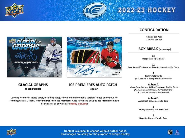 Upper Deck - Booster Hobby  -  Ice 2022-23 Hockey