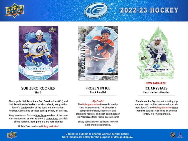 Upper Deck - Booster Hobby  -  Ice 2022-23 Hockey