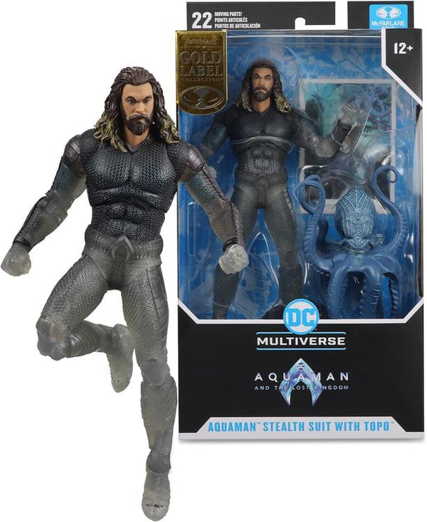 McFarlane - Gold Label collection - Figurine action de 17.8cm - DC Multiverse - Aquaman And The Lost Kingdom Aquaman Stealth Suit with Topo