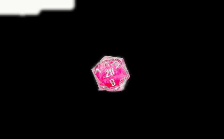Sirius Dice - Pink Snowglobe D20 Necklace  -  Be my Nat 20